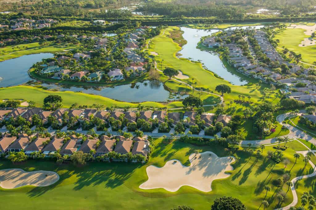 aerial view of community in Palm Beach County Florida