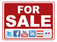 for sale sign with social media icons